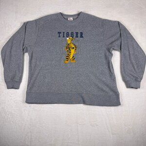 Vintage Disney Tigger Graphic Gray Fleece Sweatshirt Womens Large